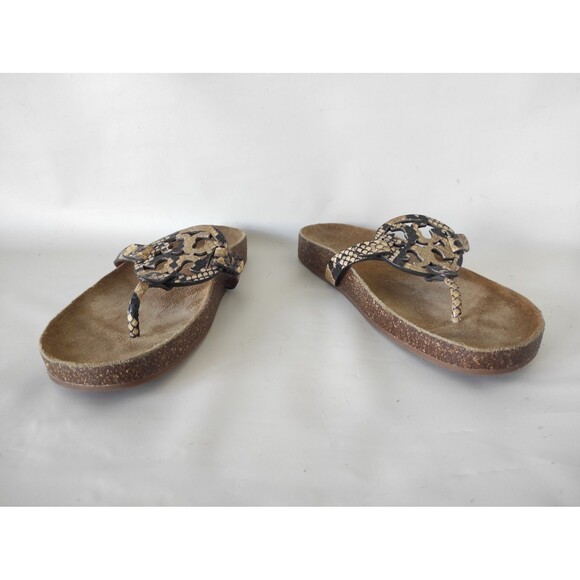 Authentic Tory Burch Miller Cloud Pale Desert Snake Print Sandals Size 9 - Picture 2 of 9